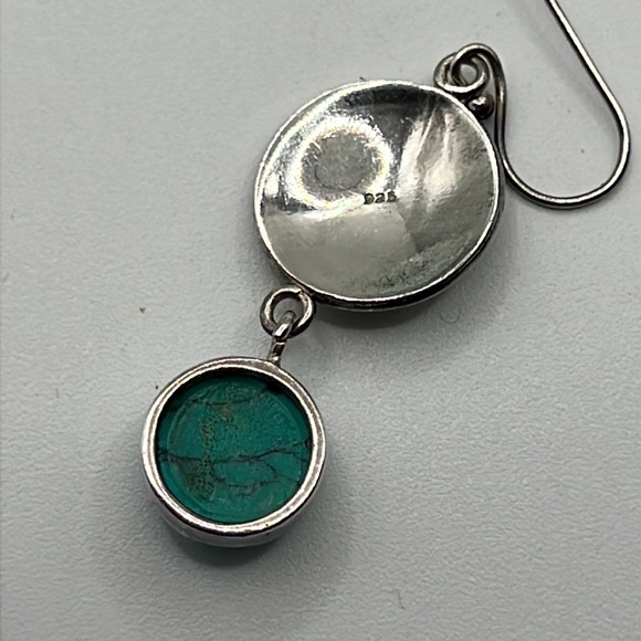TURQUOISE AND STERLING SILVER DANGLE EARRINGS - Picture 5 of 10